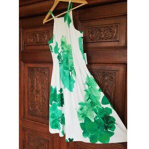 NWT Calvin Klein Floral Scuba A-line Halter Dress